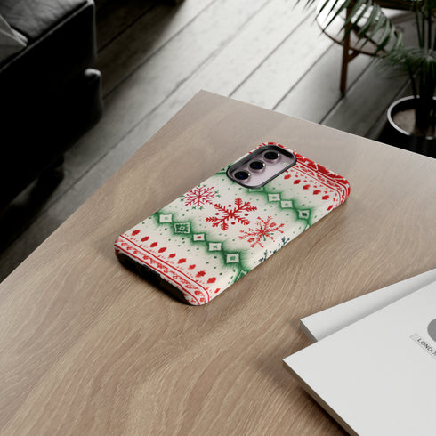 Icelandic Watercolor inspired by Christmas Sweaters - Impact Resistant Phone Case